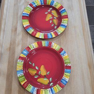 2 Gates Ware El Mirasol Design 8.75" Salad/Dessert Plates Excellent Condition